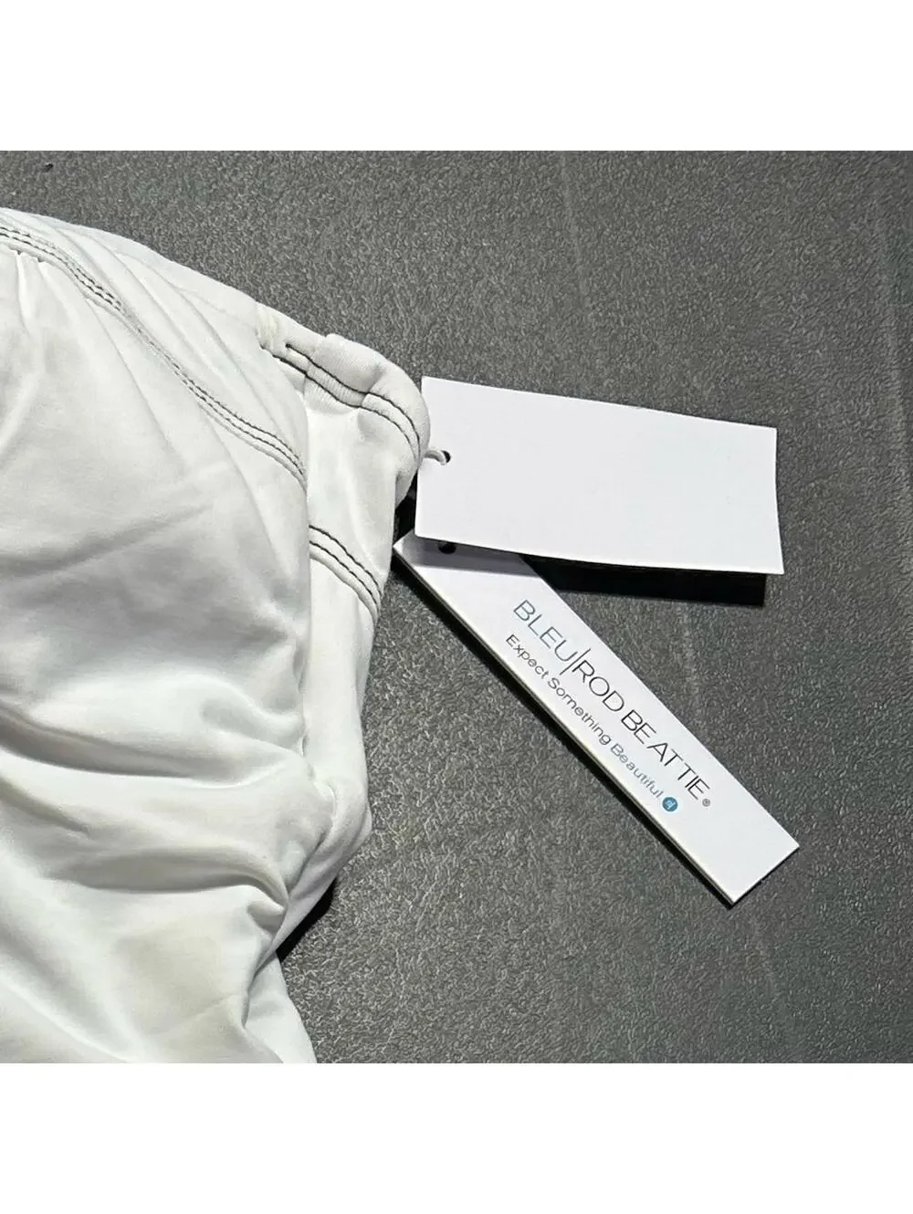 BLEU ROD BEATTIE size 12 white bandeau one piece strapless Bandeau Swimsuit NWT